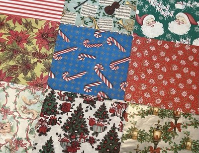 Vtg Lot 9 Sheets Christmas Gift Wrap Some Children's
