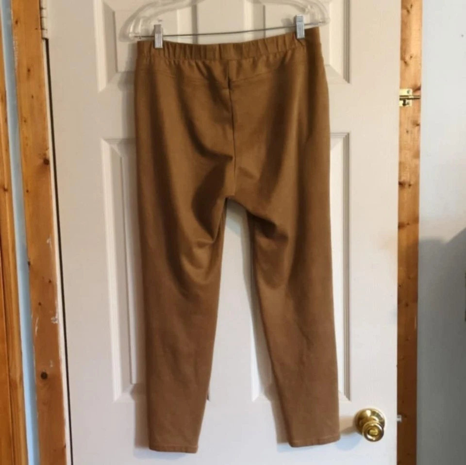 Pantalones Karen Kane Talla XL Mujer Pull On Ajustados Imitación Suade Camel Otoño Clásico Foto 2 de 3