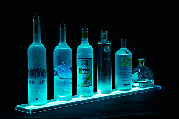 Finally popular brand LED Lit Acrylic Bottle sold out 2in Shelf 2ft Display