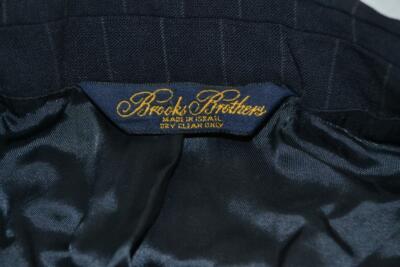 BROOKS BROTHERS BROOKSEASE NAVY BLUE STRIPED 3 BUTTON JACKET MENS