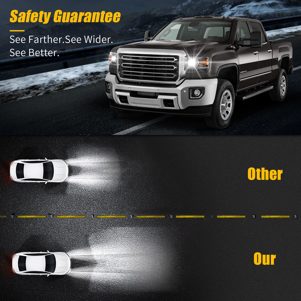 Headlights For 2015-2019 GMC Sierra 2500HD 3500HD Chrome Amber L+R Foto 4 de 4
