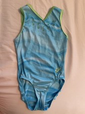 GK Elite Blue  Green Leotard With Rhinestones; Child Medium