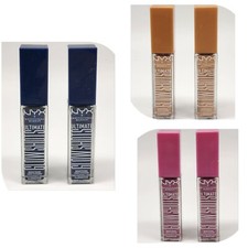 2 PIEZAS MAQUILLAJE NYX PRO Ultimate Glow Shots sombra de ojos líquida tú eliges dorado púrpura azul