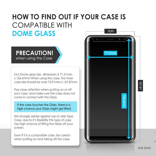 Whitestone Dome Vollabdeckung Hartglas Displayschutzfolie für Galaxy Note 8 - Bild 11 von 11