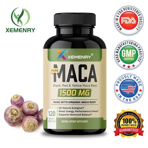 Maca 1500mg Testosterone Booster, Energy & Endurance, Men's Health
