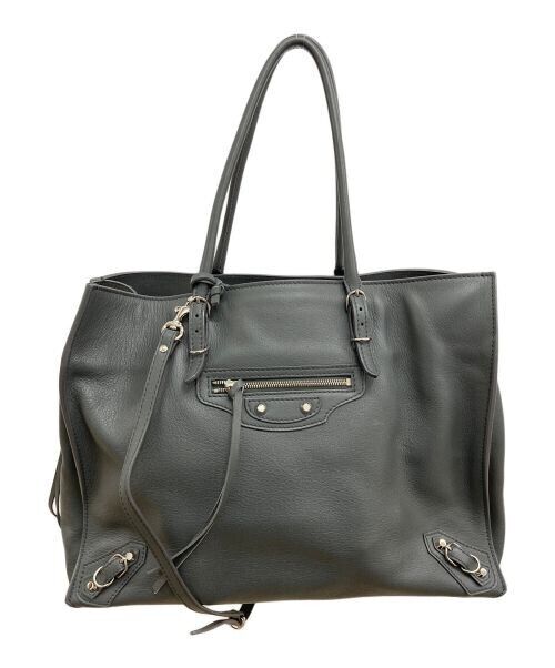 BALENCIAGA Papier B4 2way Tote Crossbody Bag Leather Gray BALENCIAGA Papier B4 2way Tote Crossbody Bag Leather Gray