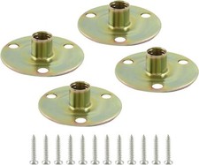 Furniture Leg Mounting Plates, 4 Sets 5/16 Attachment Plates with Hanger Bolts