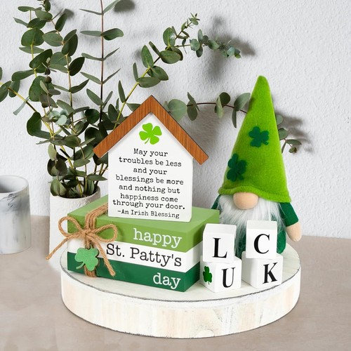 DAZONGE St. Patrick's Day Decorations, 6PCS St. Patrick's Day Tiered Tray Decor, - Picture 4 of 6