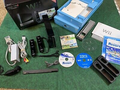 Nintendo Wii Black Console- RVL-001 Wii Sports & Wii Resort