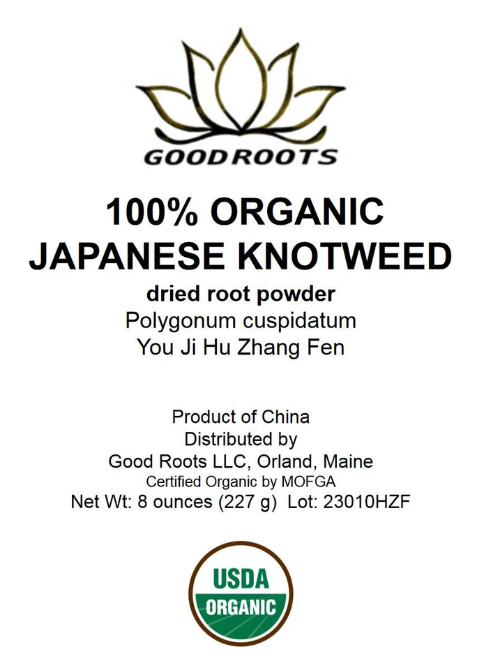 Polvo de raíz orgánica Knotweed japonés Hu Zhang Fen Polygonum cuspidatum 8 oz  Foto 2 de 4