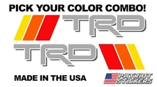 TRD Stickers Decal w/ Retro Heritage Stripes Fits Toyota Tacoma, Tundra, 4Runner
