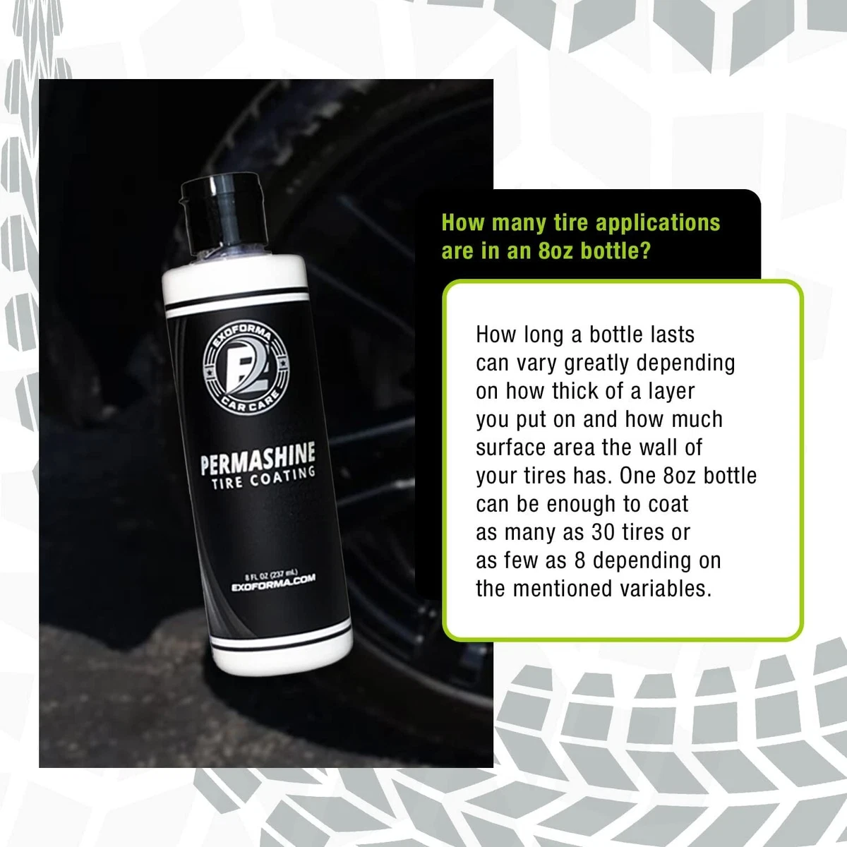 ExoForma PermaShine Tire Coating & Dressing Extreme High Shine