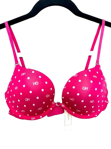 Gilly Hicks 32C BRA SET Victoria's Secret XS panty HOT PINK white