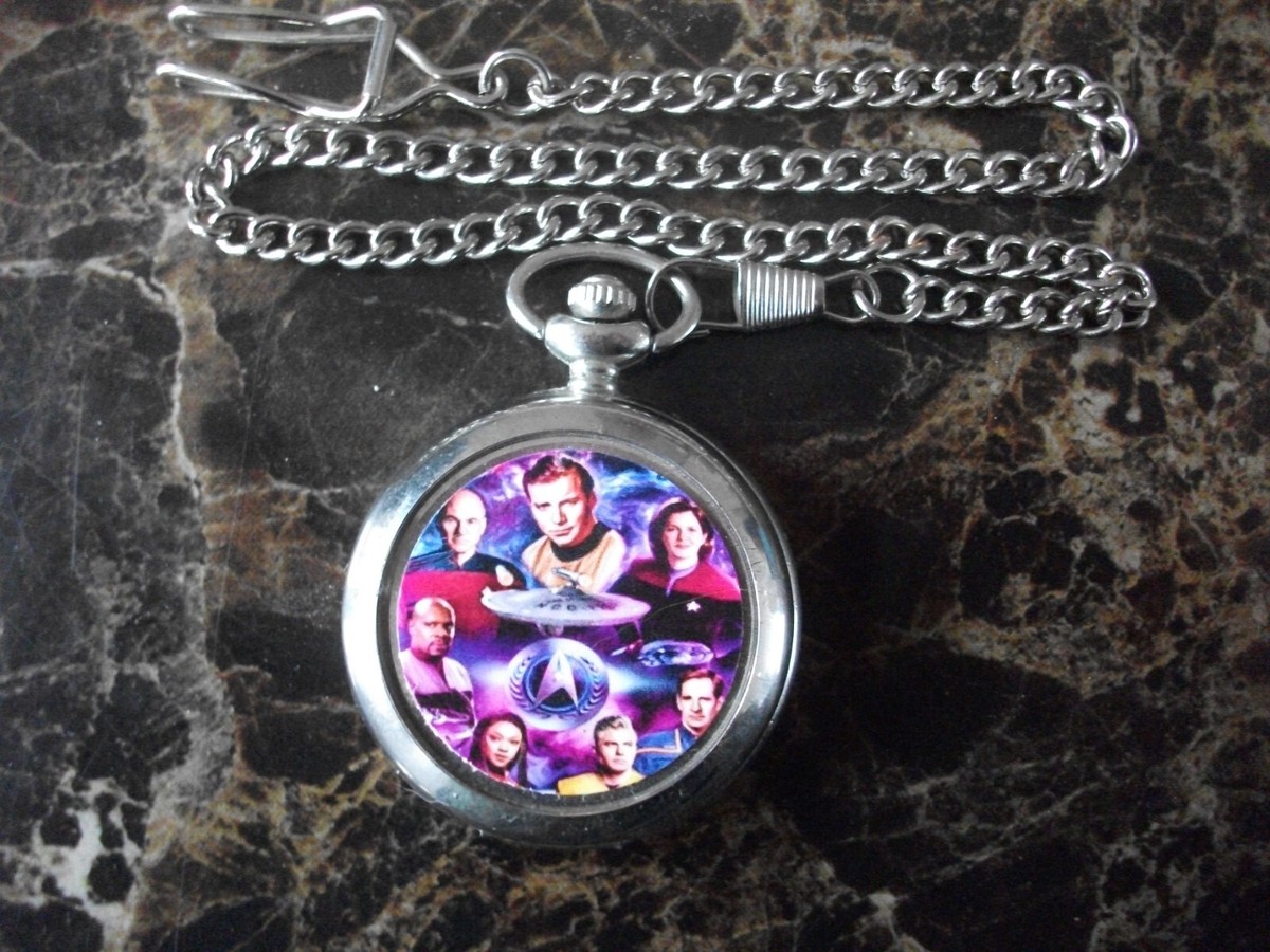 ONLY FOOLS AND DEL BOY RODNEY AND TRIGGER CHROME POCKET WATCH WITH  CHAIN