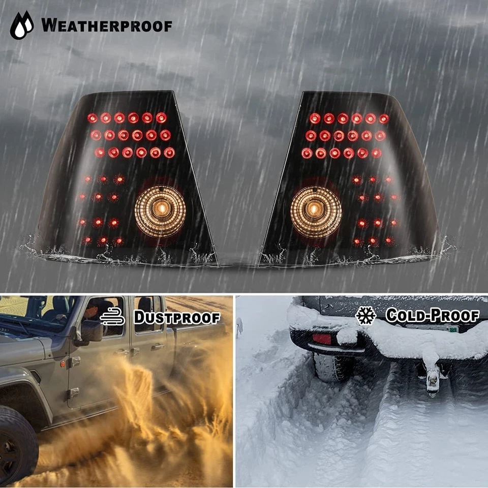 For 1999-2003 Volkswagen Jetta LED Tail Lights Rear Brake Lamp Black Smoke Lens - Изображение 2 из 4