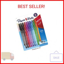 Paper Mate InkJoy 100ST Ballpoint Pens, Medium Point (1.0mm), Assorted, 18 Count