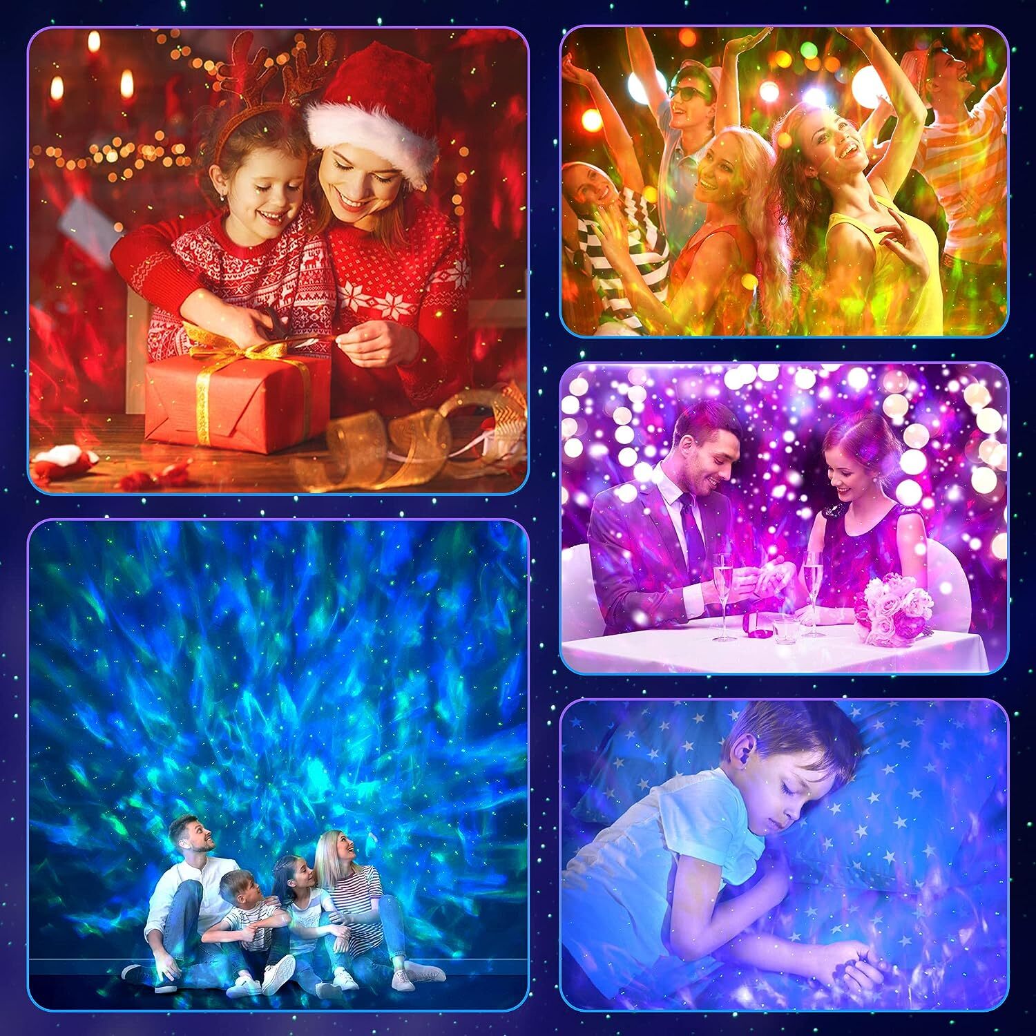 Mexllex Galaxy Projector Light for Bedroom, 360° Rotation Night Light