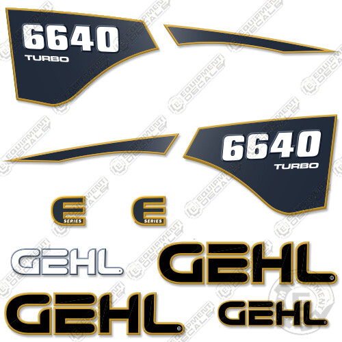 シール Fits GEHL 6640 Turbo Decal Kit Skid Steer Decals 6640 E-Series