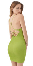 Urban Outfitters NWT Green Tyra Spaghetti Strapped Bodycon Dress Size XS