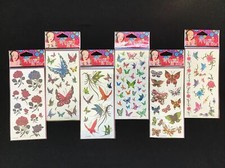 5pcs Waterproof Temporary Butterfly Tattoo Sticker / Rose Skin Body Art St-152