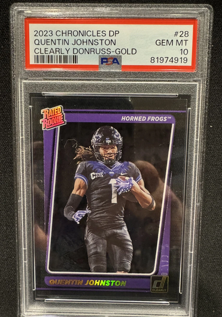 Quentin Johnston Panini Chronicles Draft Picks Clearly Donruss #28 Gold