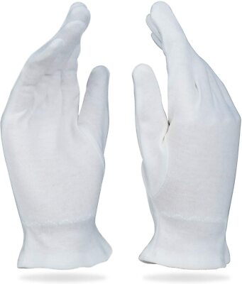 20 Pcs Beauty Medium White Cotton Gloves,Eczema,Dry Skin,Hand