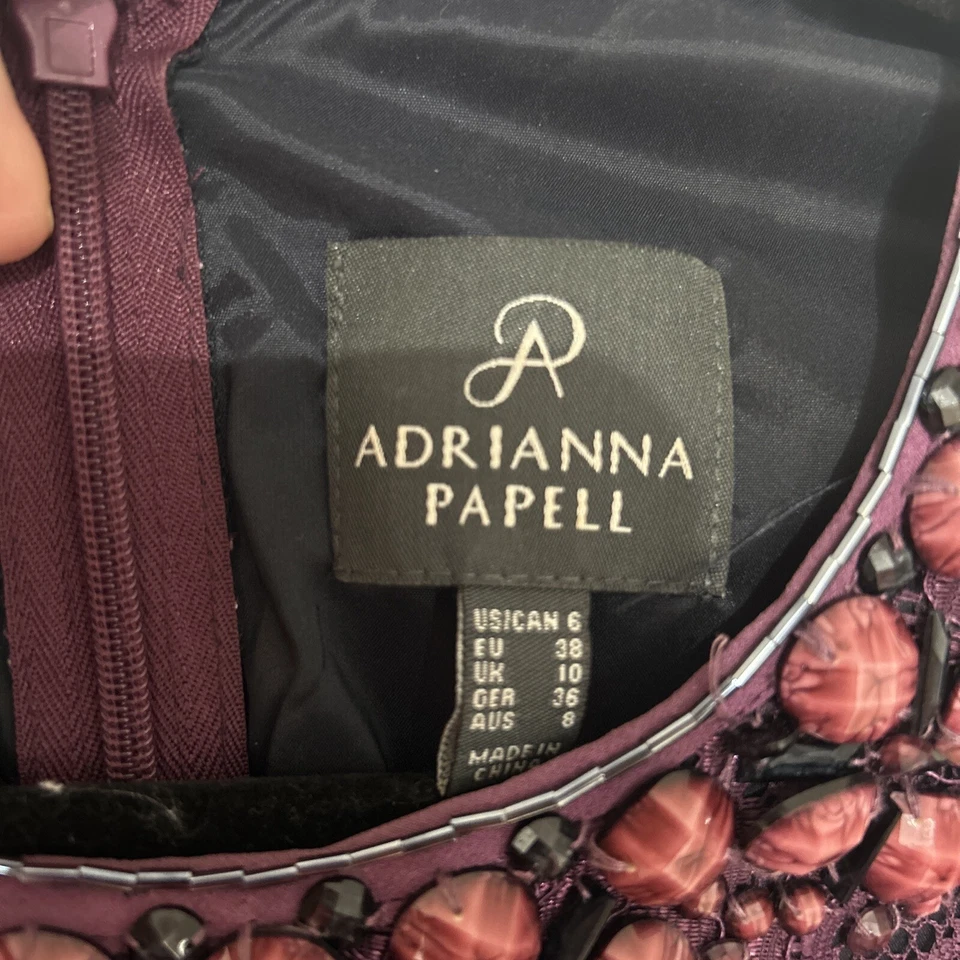 Vestido feminino Adrianna Papell decote com 6 miçangas feriado Natal - Imagem 3 de 4