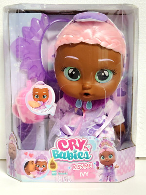 Cry Babies 12'' Kiss Me Princess Ivy Baby Doll - 15 Realistic Baby Sounds! - New