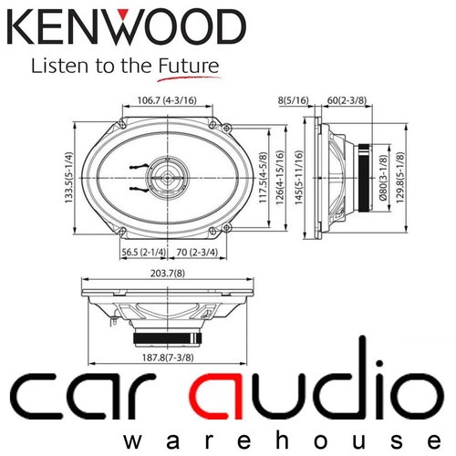 Kenwood KFC-PS6896C 6"x8" 720 Watts Ford KA MK1 STREET 1996-2008 Car Speakers - Picture 4 of 6