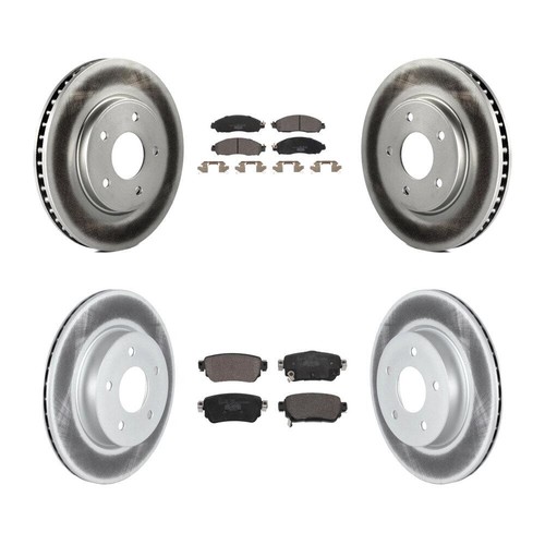 For Nissan LEAF Front Rear Coated Disc Brake Rotors And Ceramic Pads Kit - Picture 1 of 18