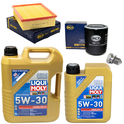 Motoröl Filter Set 5W-30 6 Liter + Ölablassschraube für Audi A4 Avant 163 170 PS