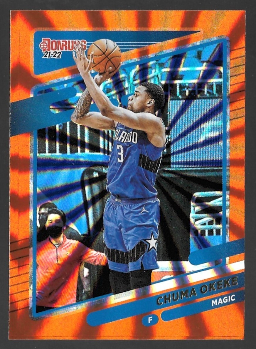 2021-22 Panini Donruss Holo Orange Laser #36 Chuma Okeke Orlando MAGIC