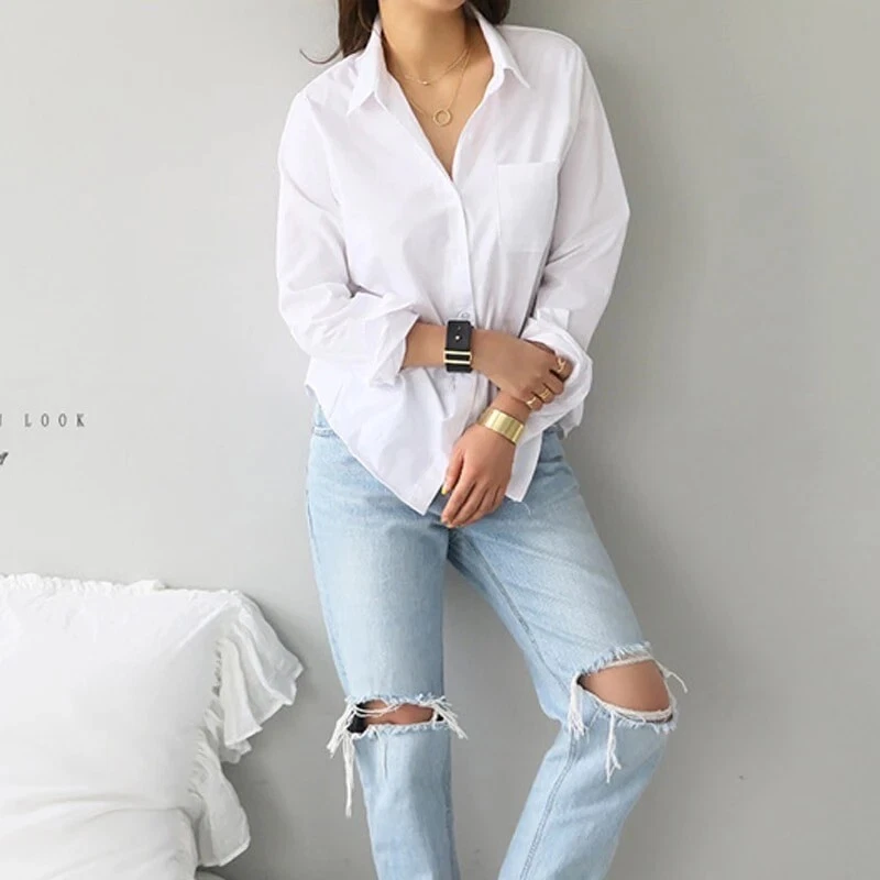 Blusas Para Mujer Elegantes Fina de Moda Casuales Camisa Manga Larga Formales