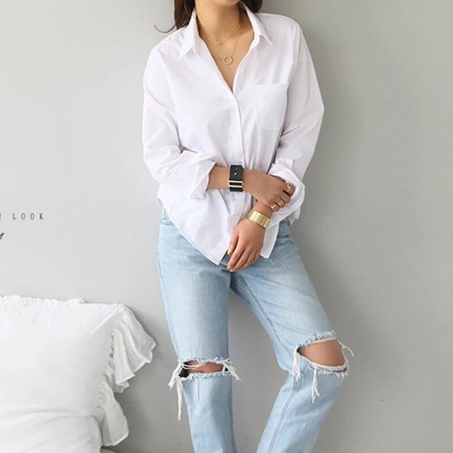 Blusas Para Mujer Elegantes Fina de Moda Casuales Camisa Manga Larga  Formales | eBay