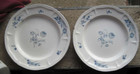 2 Preowned Brick Oven Stoneware 11” Jardin Bleu Blue Flowers Dinner Plates Chip — photo 1