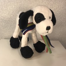 RUSS LONG LANKY BENDABLE LEG 9.5" PLUSH BLACK  WHITE DALMATIAN DOG WAGS