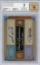 2012 SP Baseball Dual Signatures Wade Davis & Jeff Malm BGS 7 NM Tampa Rays