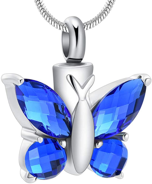 Butterfly Cremation Necklace for Ashes Memorial Keepsake for Beloved's