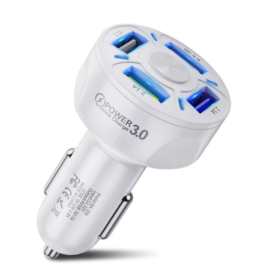 Hot 35W 7A Qc3.0 4Usb Car Charger Fast Charging Adapter for Samsung Iphone - Image 3 of 4