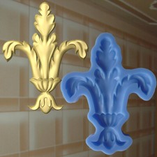 Gie&szlig;form Stuck Franz&ouml;sische Lilie Verzierung Silikonform Ornament Relief (146)