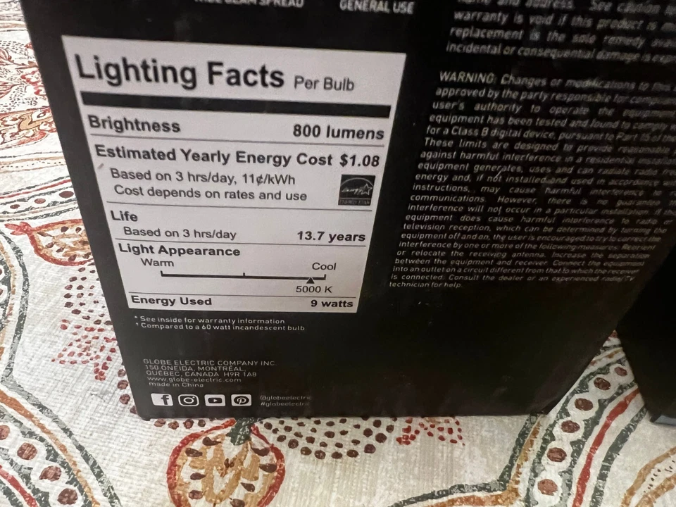 Globe Electric 37736 16-Pack,10W Dimmable A19 Medium (E26) LED Bulbs, 800 Lumens - Image 3 of 4