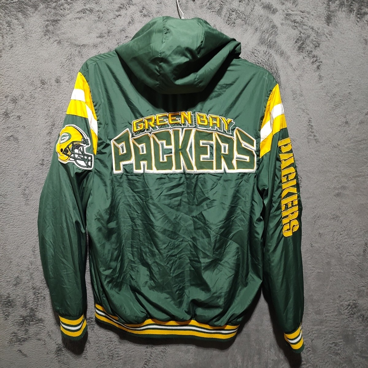 Green Bay Packers Jacket Adult Large Green Gray Reversable