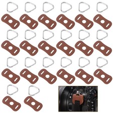Camera Strap Split Ring, 20Pcs Stainless Steel Triangle Lug Ring with Cap Brown