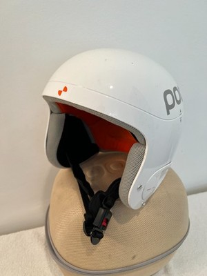 POC Skull COMP Ski Snowboard Helmet MEDIUM 55/56 White PC-ABS W CASE USED NO PRO