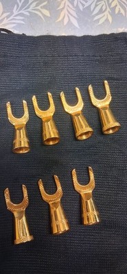 Monster Cable Quick Lock Angled 24K Gold Spades
