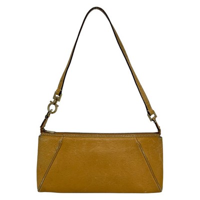 Salvatore Ferragamo Gancini Light Brown Leather Shoulder Bag