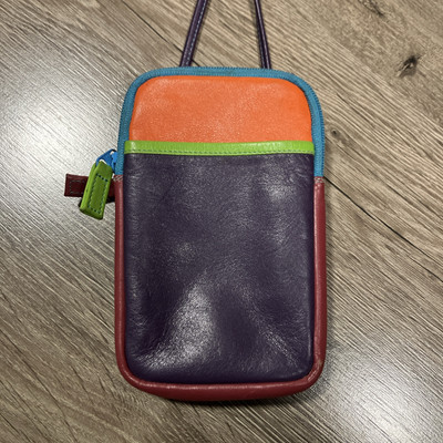 Mywalit Crossbody Small Double Zipper Wallet Color Block Bag Purse