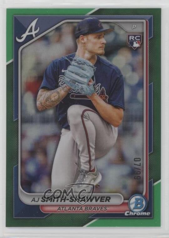 2024 Bowman Chrome Green Refractor 7/99 AJ Smith-Shawver #22 Rookie RC 14mx