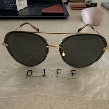 Diff Eyewear Lenox GD-GT122P Gold Metal Geometric Polarized Sunglasses