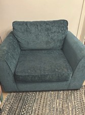 Emerald Green Love Seat/ Sofa Bed with Mattress. 5 Years Old - Decent Condition